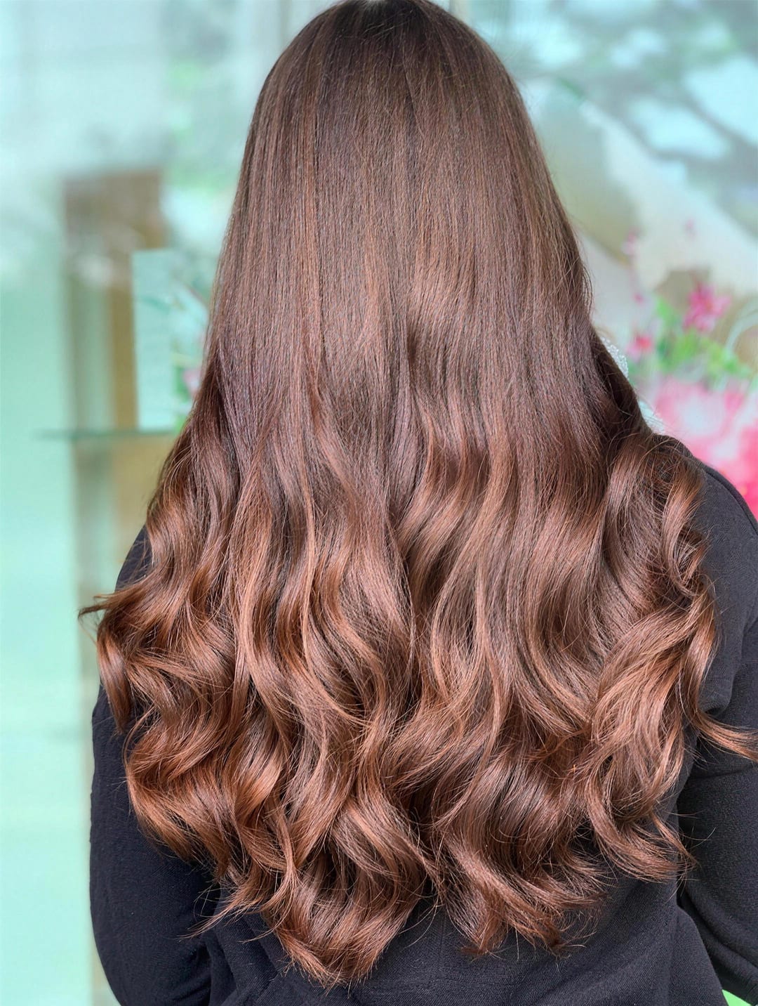 Balayage caramello su chioma castana