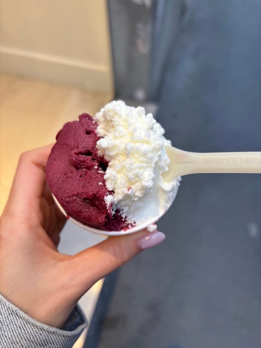 Sorbetto alla frutta con panna