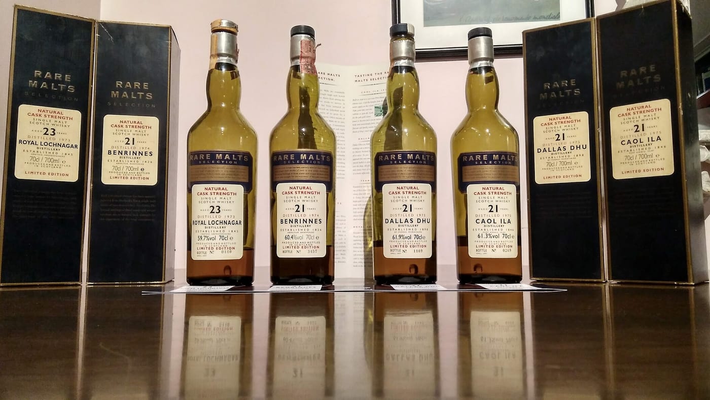 Degustazione di whisky, quattro dram in fila