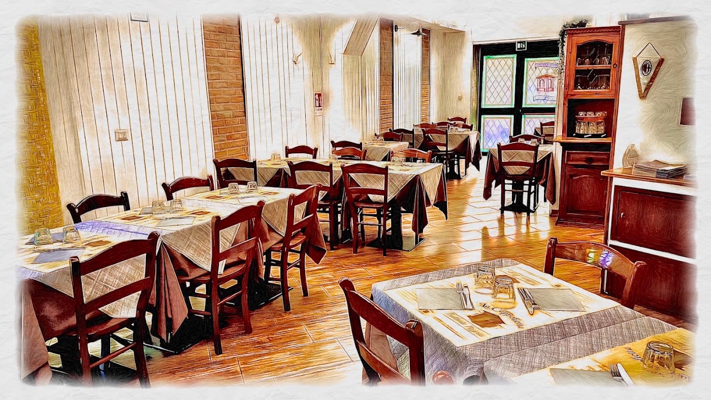 La sala della trattoria
