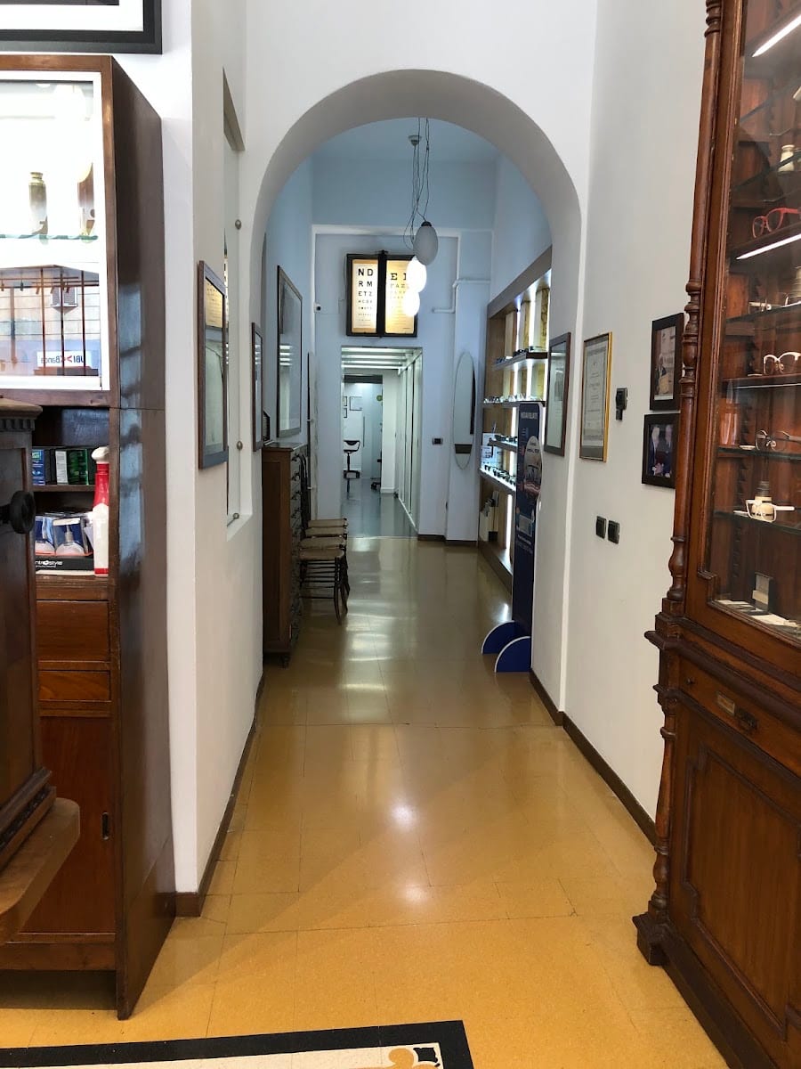 L'interno con le tavole optometriche